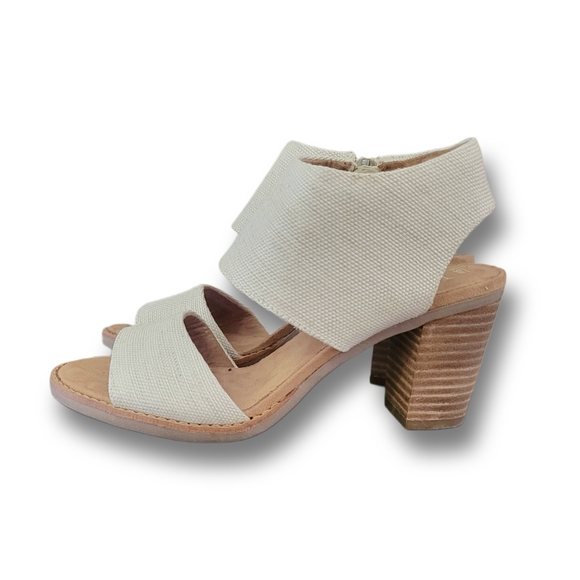 🌿Toms Women's 6.5W Majorca Natural Cutout  Heeled Sandals - Picture 4 of 12